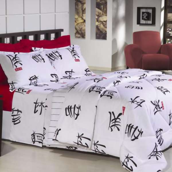 Kit Coordenado Kacyumara Percal 150 Fios Oriental Casal 7 Pe�as