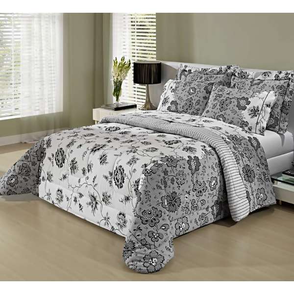 Edredom Percal 150 Fios Black Lace Andreza Casal