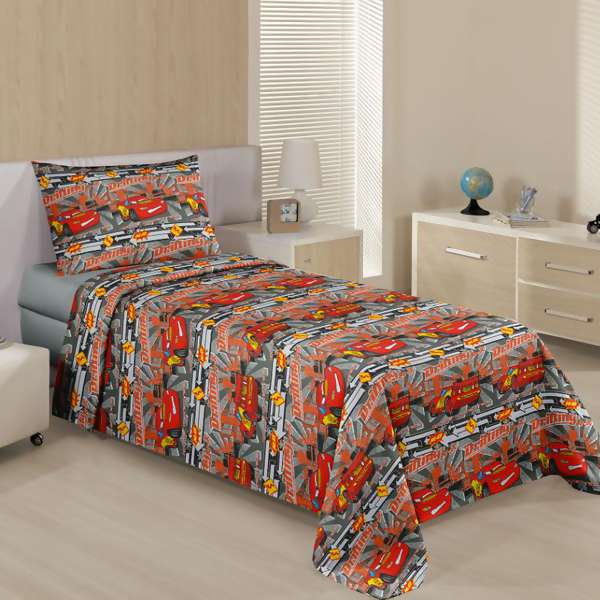 Colcha de Crepe Santista Disney Cars Drift Solteiro