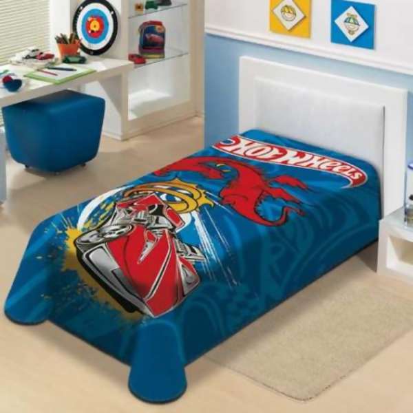 Cobertor Jolitex Raschel Hot Wheels Disney
