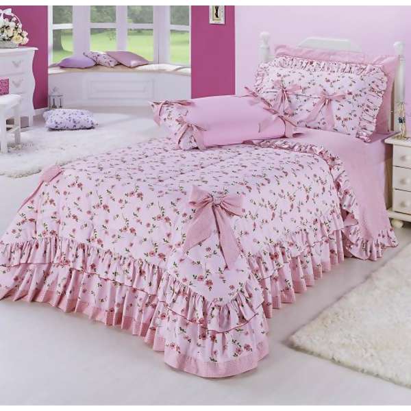 Kit Cama Lavive Encantus Rosa Solteiro 2 Pe�as