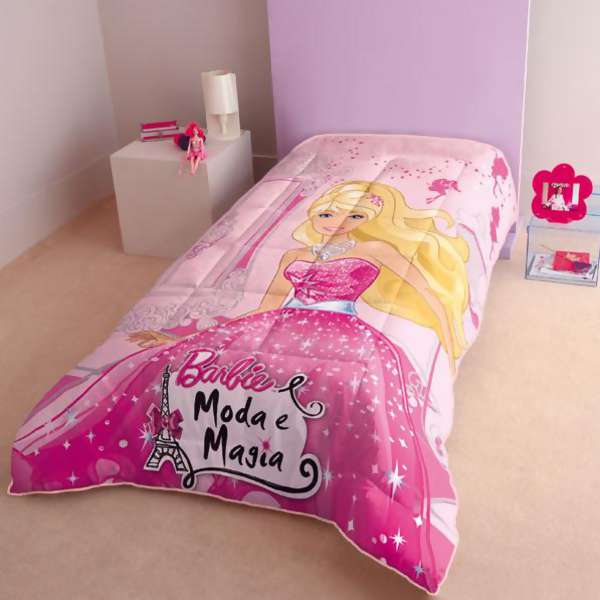 Edredom  Infantil Lepper Barbie Moda e Magia Solteiro