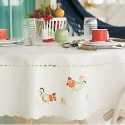 Toalha de Mesa Mehndi Galinha Momentos 220 x 220 cm Quadrada 8 Lugares