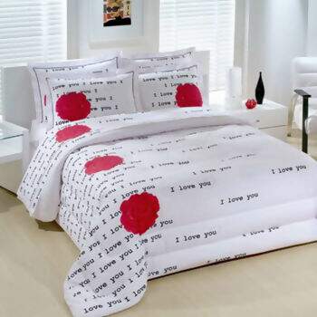 Jogo de Cama Percal 150 Fios I Love You Solteiro - 50% off