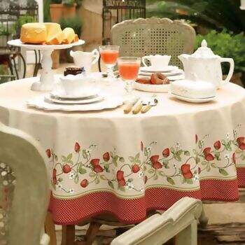 Toalha de Mesa Karsten Algod�o R�stico Alyssa Quadrada 140 x 140 cm
