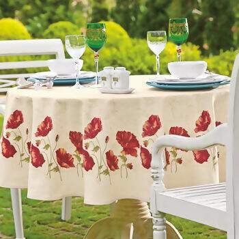 Toalha de Mesa Karsten Algod�o R�stico Angela Quadrada 140 x 140 cm