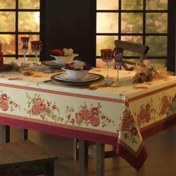 Toalha de Mesa Karsten Algod�o Natal Floral 140 x 140 cms