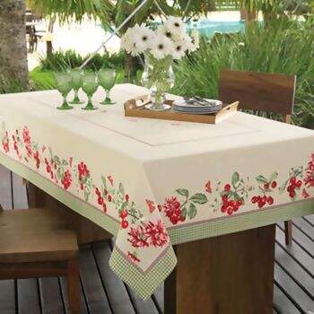 Toalha de Mesa Karsten Algod�o Rustico Vicky Quadrada 140 x 140 cm