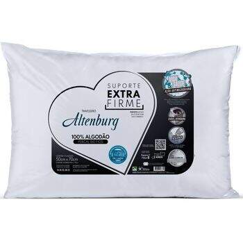 Travesseiro Suporte Extra Firme 180 fios Branco 50 x 70 cm - Altenburg