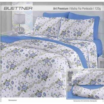 Jogo de Cama em Malha Penteada Buettner ArtPremium Renascence Solteiro