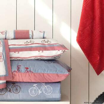 Jogo de Cama Buddemeyer Infantil Bicicletas Solteiro