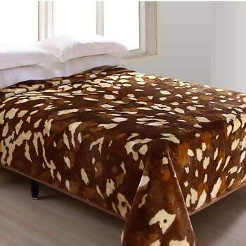 Cobertor Corttex Raschel Camuflagem Marrom Casal 