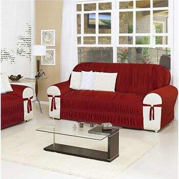 Capa para Sof� Glamour Vermelho com Marfim - 2 e 3 Lugares
