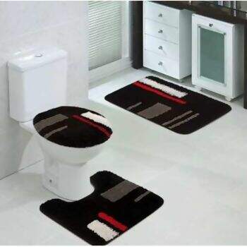 Jogo de Banheiro 3p� Jolitex Top Plus Linha Preto