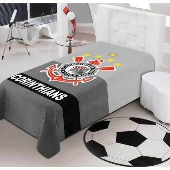 Manta Jolitex Soft Light Microfibra Stadium Corinthians Solteiro