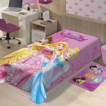 Cobertor Disney Raschel Encanto de Princesas Solteiro 150 x 200 - Jolitex