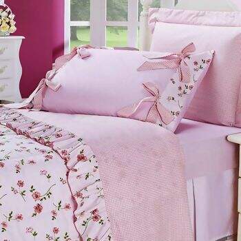 Jogo de Cama Lavive Encantus 140 Fios Rosa Solteiro 3 pe�as