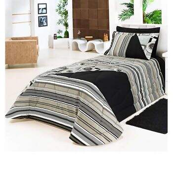 Kit Cama Lavive Twitter Preto Solteiro 2 Pe�as