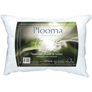 Travesseiro Plooma Plus 100% Plumas de Ganso - 50 x 70 cms