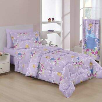 Edredom Santista Disney Light Princesa Cinderela Scenic