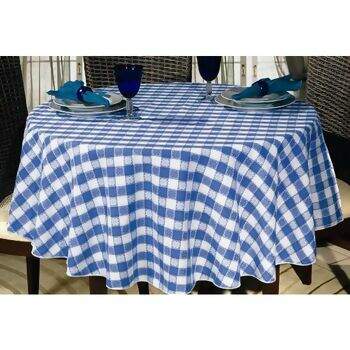 Toalha de Mesa Xadrez Azul AS Textil 160 x 160