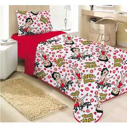Edredom Malha Jovitex Betty Boop Solteiro
