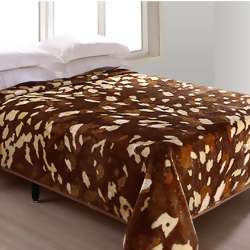 Cobertor Corttex Raschel Camuflagem Marrom Casal 