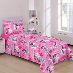 Colcha de Crepe Santista Disney Minnie Fit Solteiro