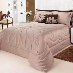 Kit Cama Lavive Bahamas Caqui Vison Amassado Casal Queen