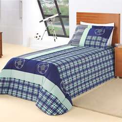 Kit Cama Lavive Football Azul Solteiro 2 Pe�as