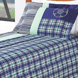 Kit Cama Lavive Football Azul Solteiro 2 Pe�as