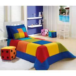 Kit Cama Lavive Vegas Azul Solteiro 4 Pe�as