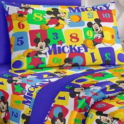 Jogo de Cama Infantil Santista Light Mickey Blocks Solteiro
