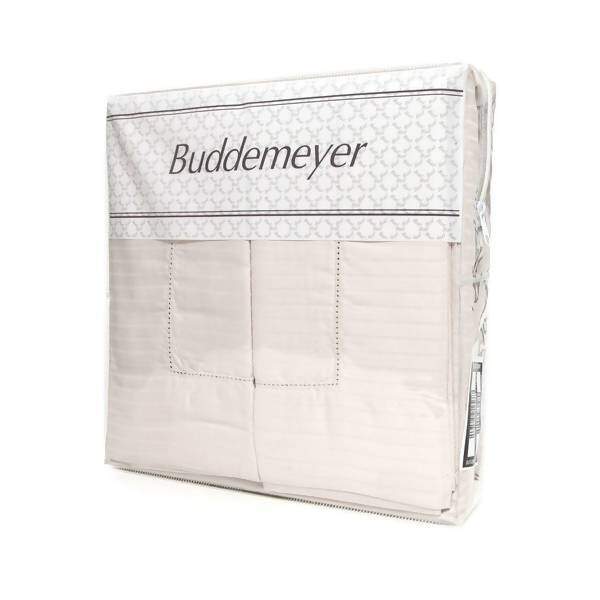 Jogo de Cama 300 Fios Damask Stripes Bege Casal 4pç - Buddemeyer