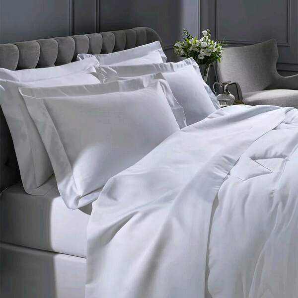 Jogo de Cama Percal 1000 Fios Branco Queen - Buettner