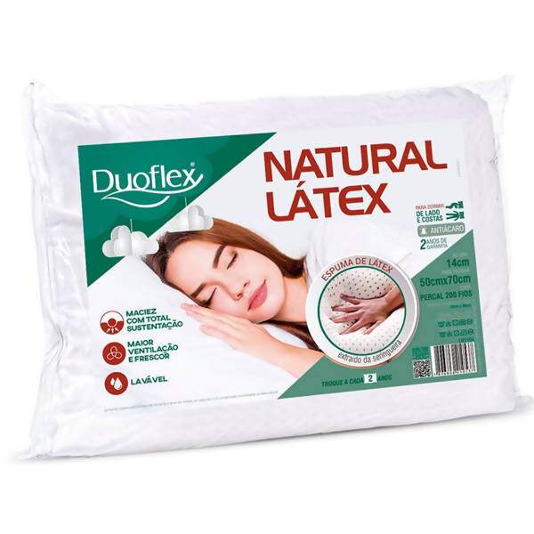 Travesseiro Natural Látex 14 cms LN1104 50 x 70 - Duoflex