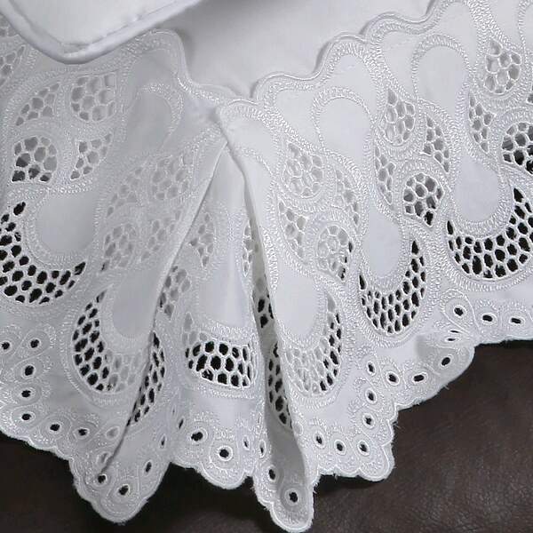 Jogo de Cama 600 Fios Bordado Reggence Branco Queen - Marken Fassi