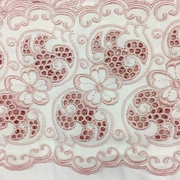 Jogo de Cama 300 Fios Bordado Richezza Branco com Rosê King - Marken Fassi