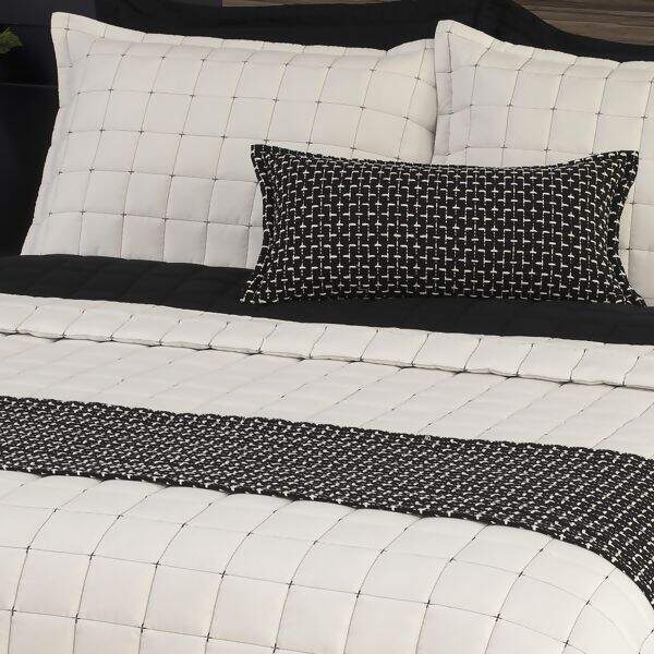 Kit Coordenado Diana Preto / Palha 5 Peças Queen – Lavive