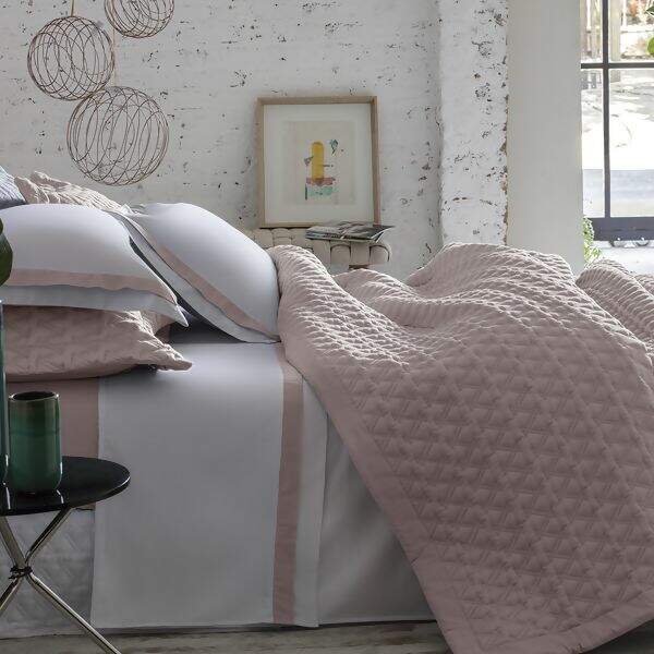 Jogo de Cama 300 Fios St. Germain Br/Rosa Casal - Naturalle Fashion