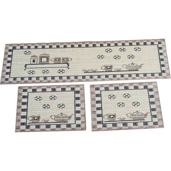 Jogo de Cozinha Sisal Look Chá da Tarde 3 Peças - Rayza Tapetes