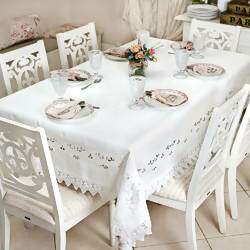 6 Lugares Toalha de Mesa Retangular Mesa - Romance Enxovais 6 Lugares Toalha de Mesa Retangular Mesa - Romance Enxovais