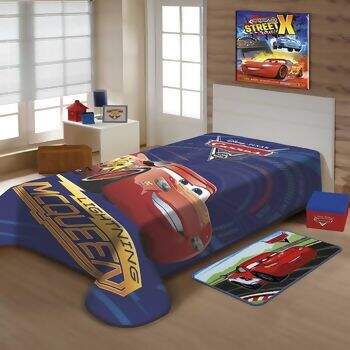 Cobertor Disney Raschel Carros McQueen Solteiro 150 x 200 - Jolitex