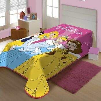 Cobertor Disney Raschel Plus Charme de Princesa Solteiro - Jolitex