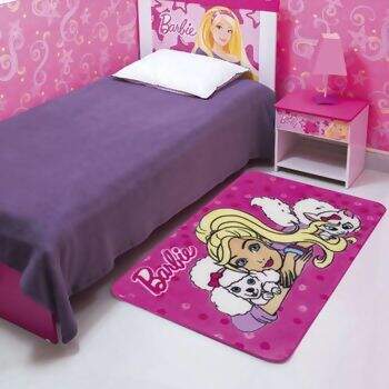 Tapete Infantil Barbie e os Bichinhos 70 x 110 - Jolitex