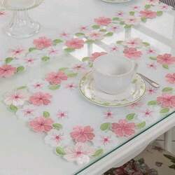 Americano / Toalha de Bandeja Bordada Jardim 35 x 50 cms 2 peças - Argivai