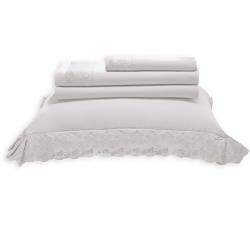 Jogo de Cama 180 Fios Melody Nadia Branca King - Buettner