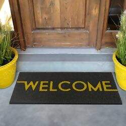 Tapete para Porta Vinil Long TXT Welcome 30 x 70 - Kapazi