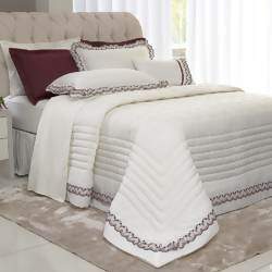 Kit Coordenado Aurora Dupla Face Cabernet 3 Peças Solteiro - Lavive