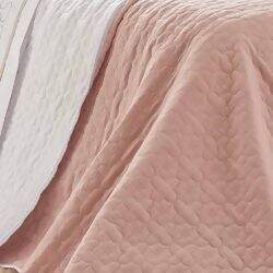 Cobreleito Bordado Charlote Rosê / Branco Solteiro - Lavive